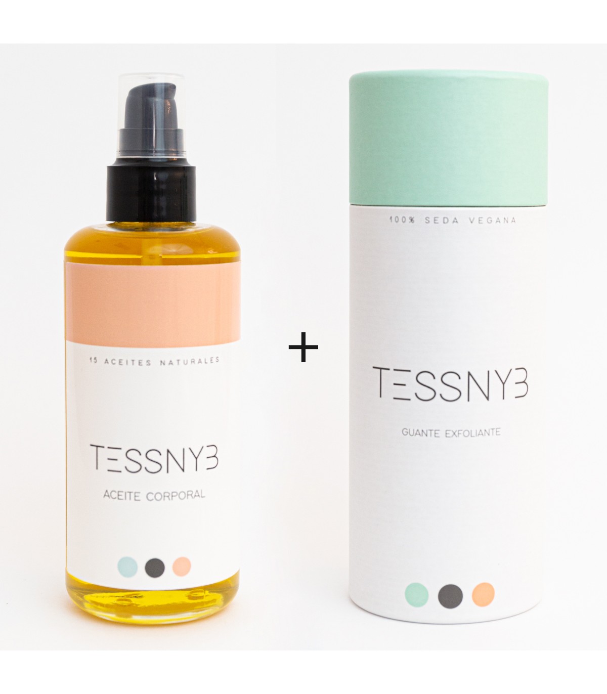 Guante exfoliante y Aceite corporal hidratante TESSNYB